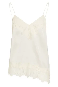 Top lencero satinado con encaje