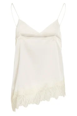 Top lencero satinado con encaje