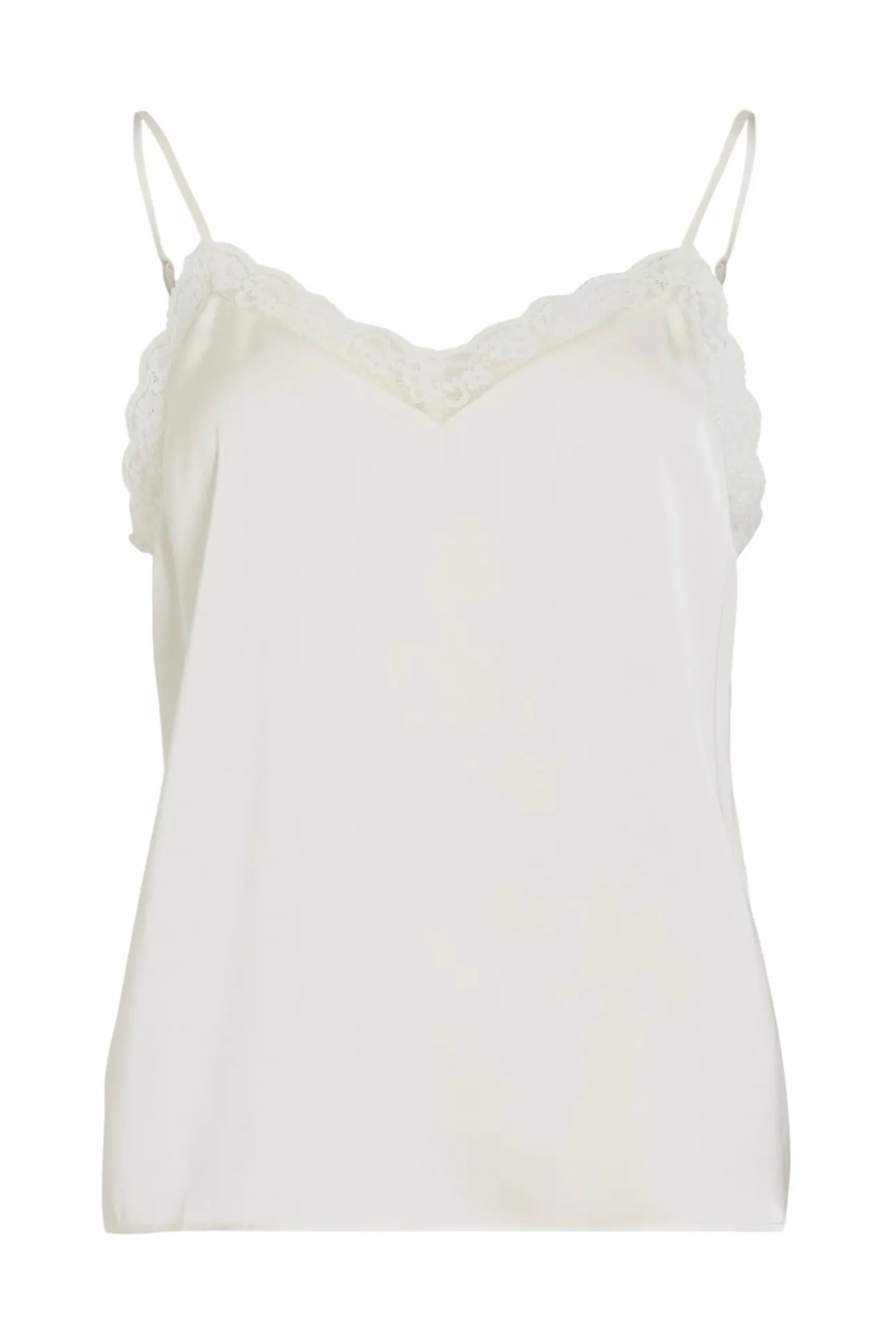 Top lencero satinado con encaje