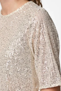 Top lentejuelas manga corta