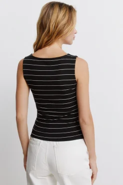 Top sin mangas cuello redondo algod&oacute;n