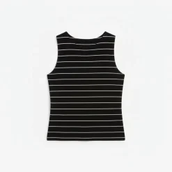 Top sin mangas cuello redondo algod&oacute;n