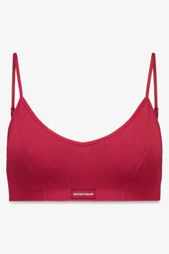 Top triangular NATURAL cuadrill&eacute; granate