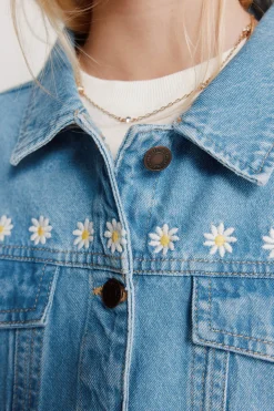 Trucker denim ni&ntilde;a margaritas