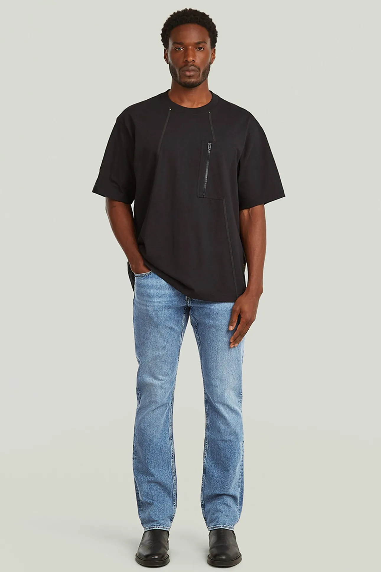 Vaquero Mosa de corte recto y talle medio