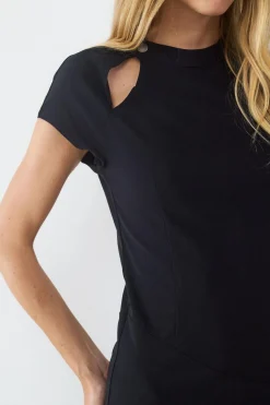 Vestido asim&eacute;trico cut-out