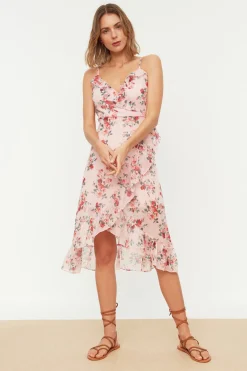 Vestido asim&eacute;trico midi