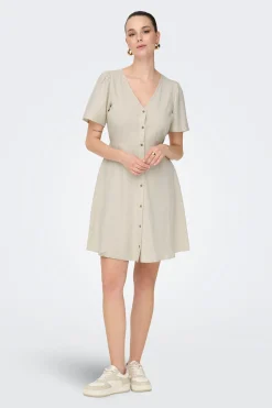 Vestido corto de lino