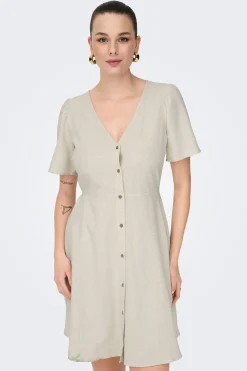 Vestido corto de lino