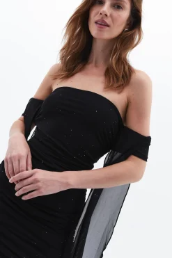 Vestido corto de palabra de honor