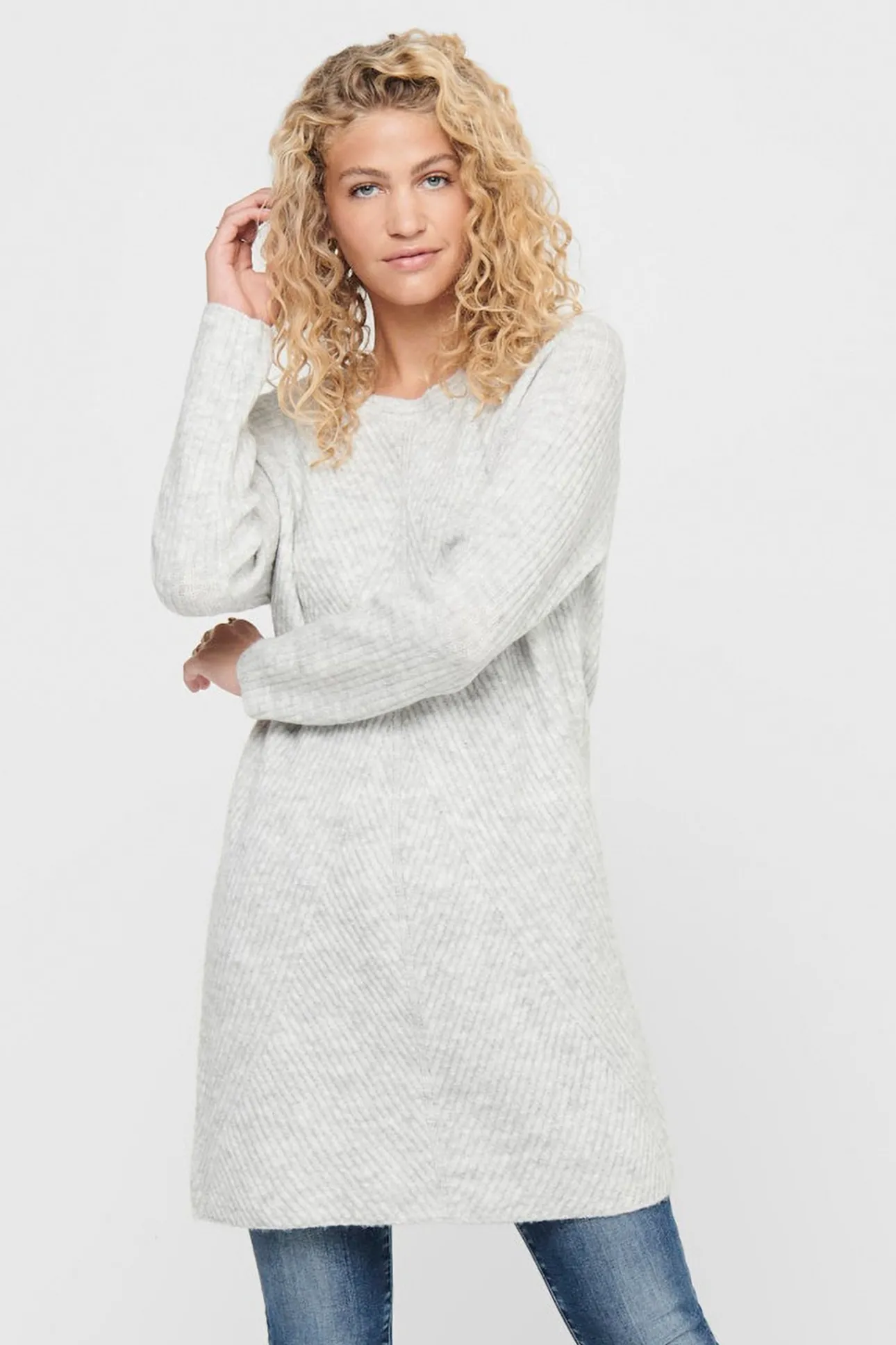 Vestido corto de punto acanalado