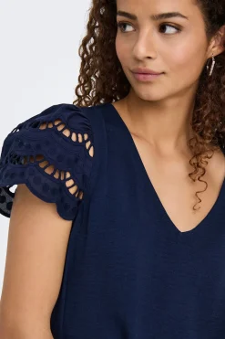 Vestido corto detalle encaje