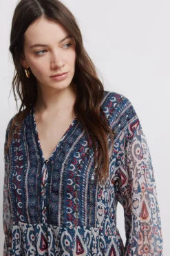 Vestido corto gasa lentejuelas