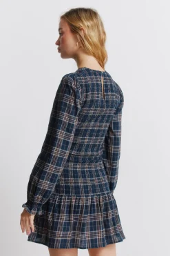 Vestido corto smock cuadros