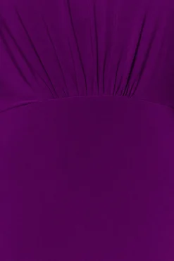 Vestido de punto midi con hombro descubierto