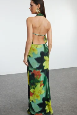 Vestido espalda abierta estampado