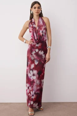 Vestido espalda abierta estampado