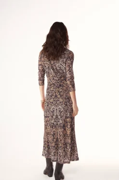 Vestido estampado frunce