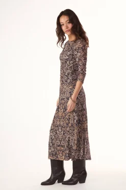 Vestido estampado frunce