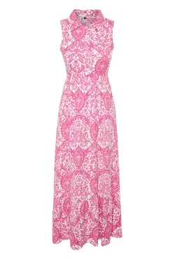 Vestido largo cuello camisero