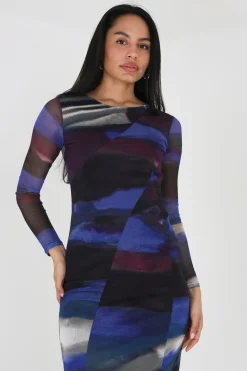 Vestido largo de malla