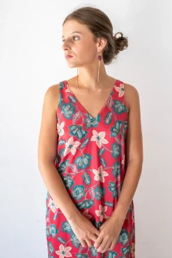 Vestido largo escote pico