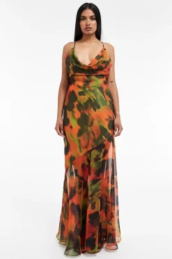 Vestido largo estampado