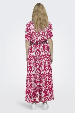 Vestido largo manga corta