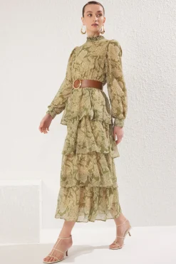 Vestido largo volantes