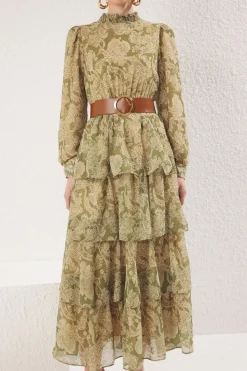 Vestido largo volantes