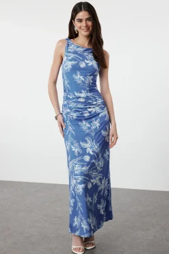 Vestido maxi con fruncido