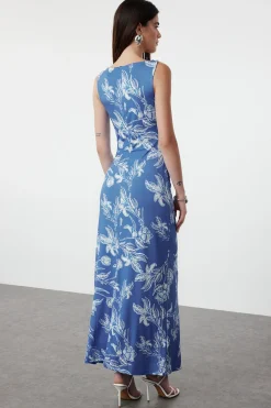 Vestido maxi con fruncido