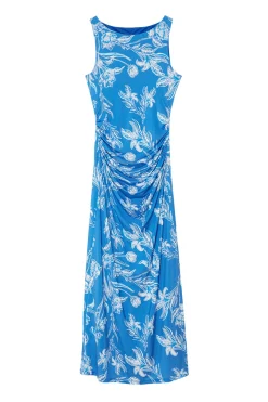 Vestido maxi con fruncido