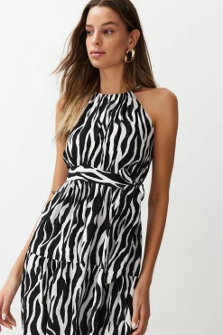 Vestido maxi cuello halter