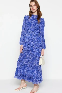 Vestido maxi manga larga