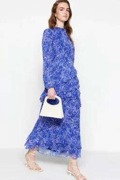 Vestido maxi manga larga