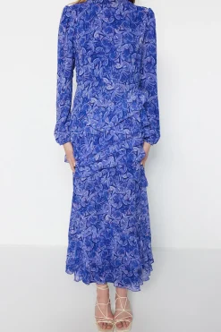 Vestido maxi manga larga