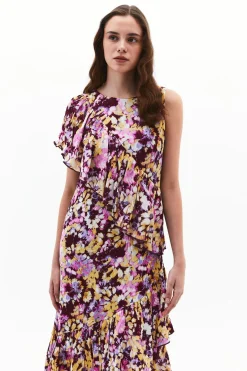 Vestido midi asim&eacute;trico