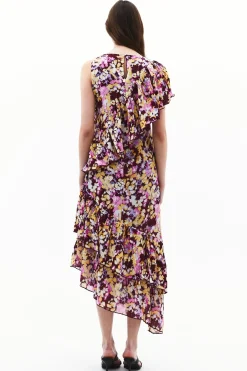 Vestido midi asim&eacute;trico