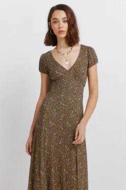 Vestido midi estampado cenefas