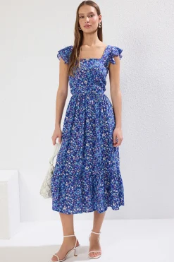 Vestido midi flores