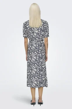 Vestido midi manga corta