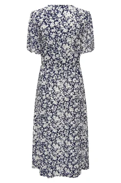 Vestido midi manga corta