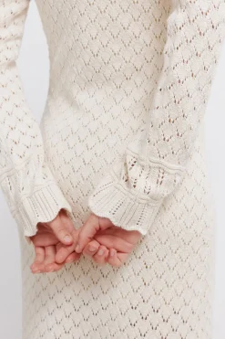 Vestido midi punto pointelle