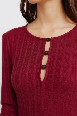 Vestido midi punto rojo