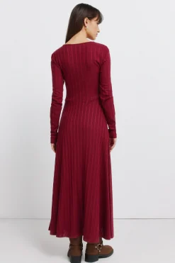 Vestido midi punto rojo