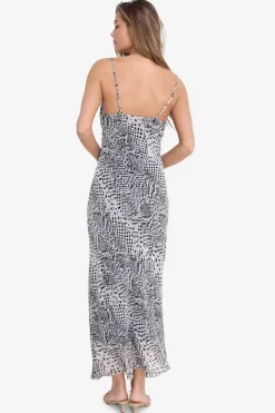 Vestido midi tirantes animal print