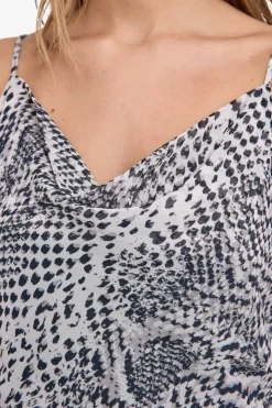 Vestido midi tirantes animal print