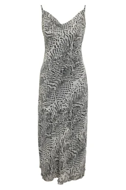 Vestido midi tirantes animal print