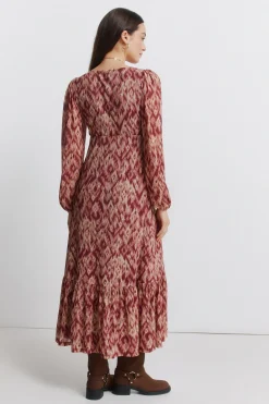 Vestido midi volante cintura